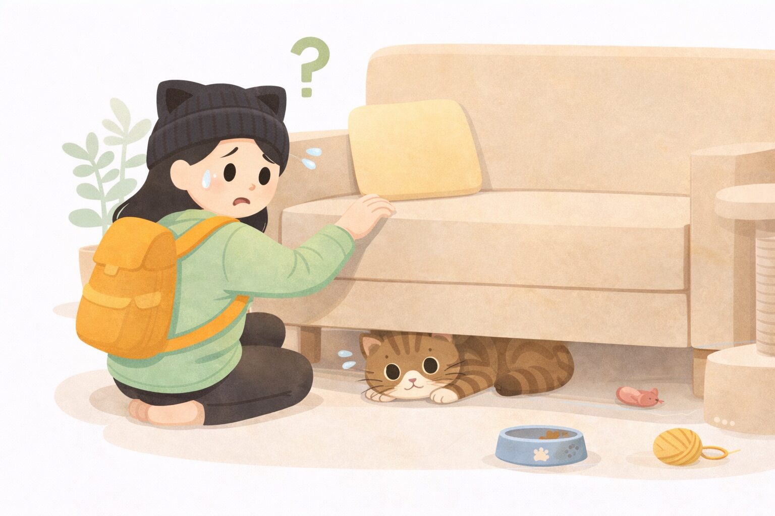 貓躲起來不出來